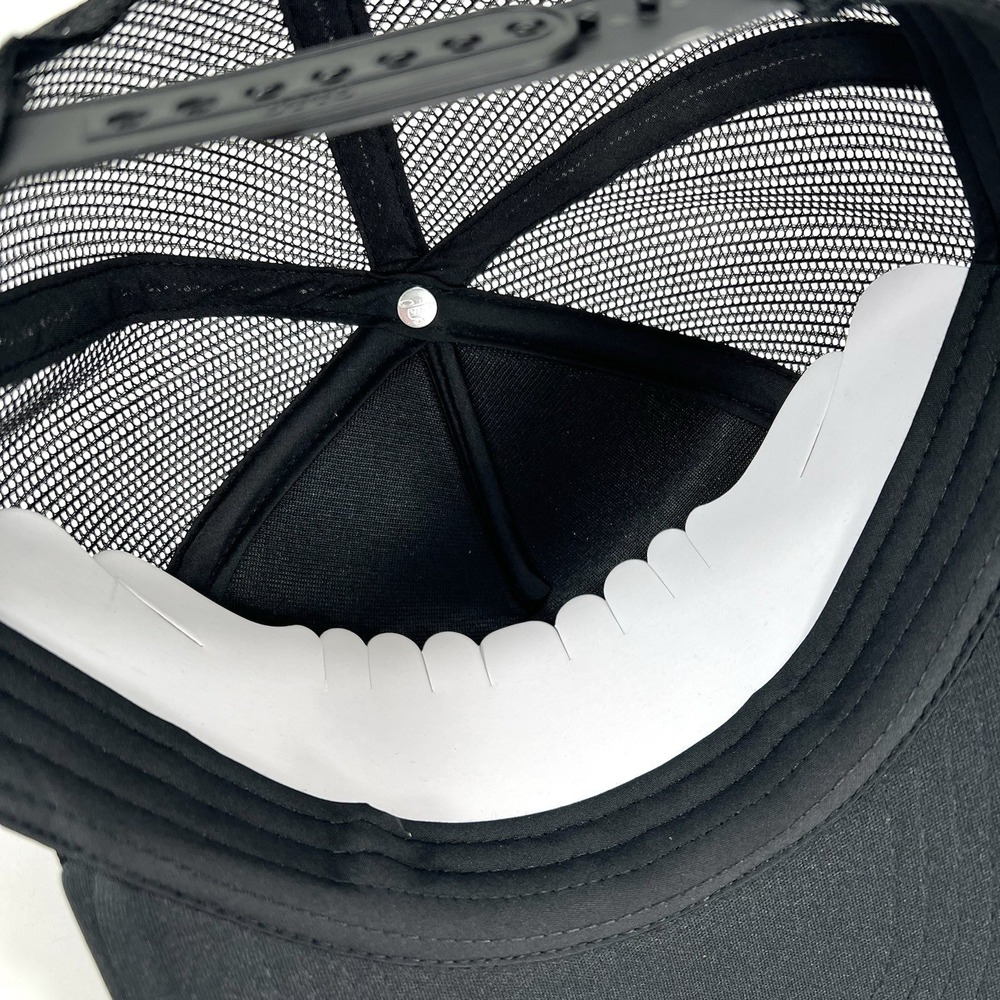 Van's Black & White Trucker Mesh Style Snap Back Hat/Cap with Cord by Otto - Picture 4 of 5